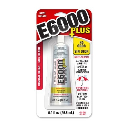 Eclectic Products Adhesive, E6000 Plus, Industrial Strength, 0.9 oz 570110